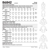 B6842 MISSES' FOLD-BACK COLLAR SHIRTS (size: 16-18-20-22-24)
