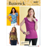 B6847 MISSES' COWL-NECK TOPS (size: 16-18-20-22-24)