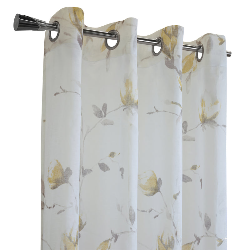 Grommet curtain panel - Bloom - Yellow - 52 x 84''