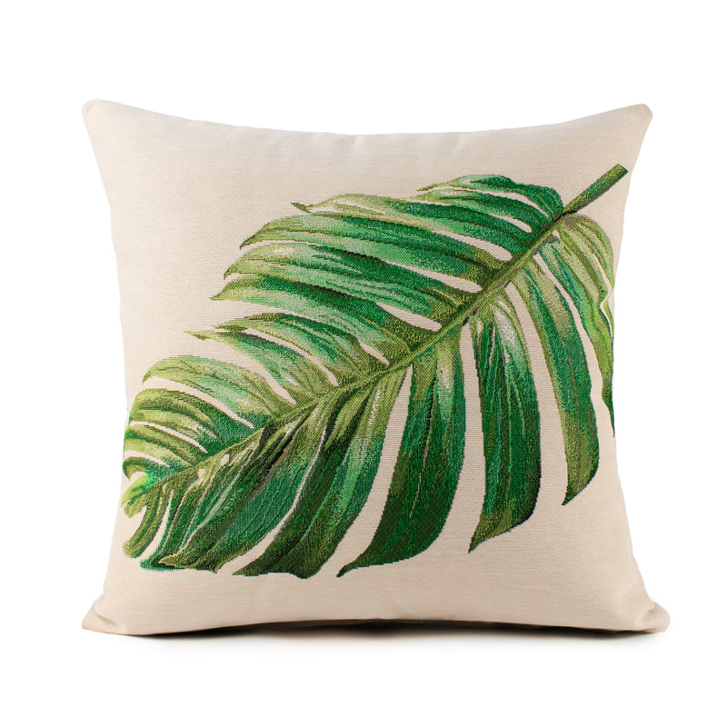 Decorative cushion cover - Palm II - Green - 18 x 18''