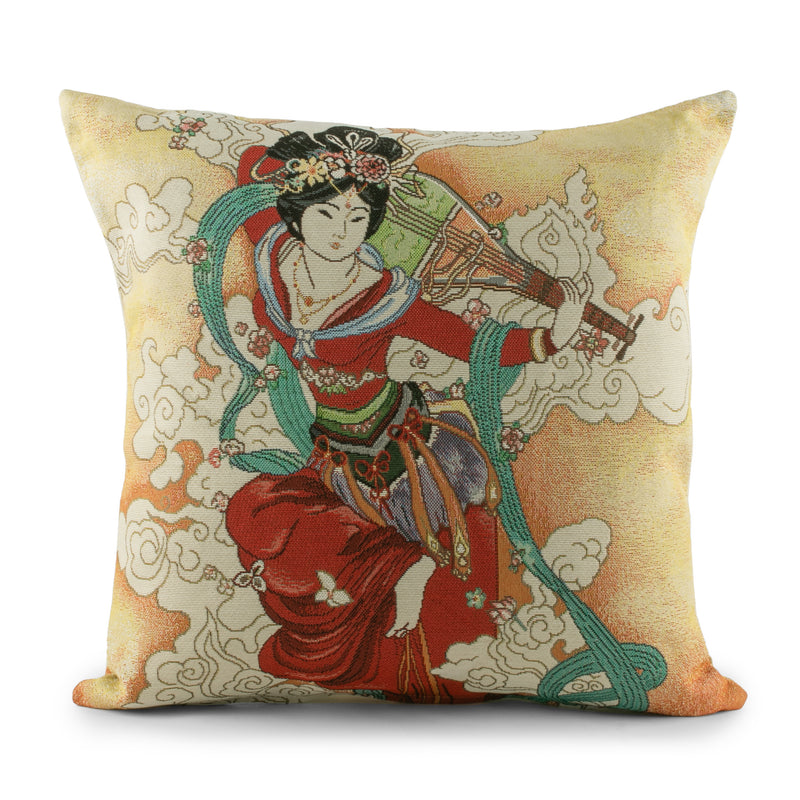Decorative cushion cover - GheishaII - Red - 18 x 18''