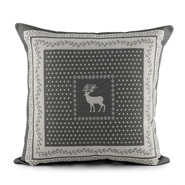 Decorative cushion cover - XOXO - Grey - 18 x 18''