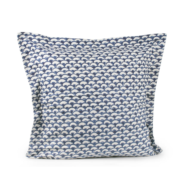 Decorative Euro cushion cover - Kimiko - Blue - 26 x 26''