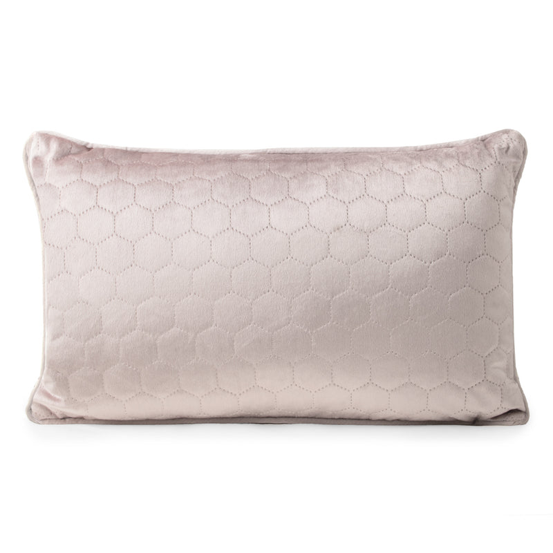 Decorative feather cushion  - Luxe quilted - Blush - 13 x 20''