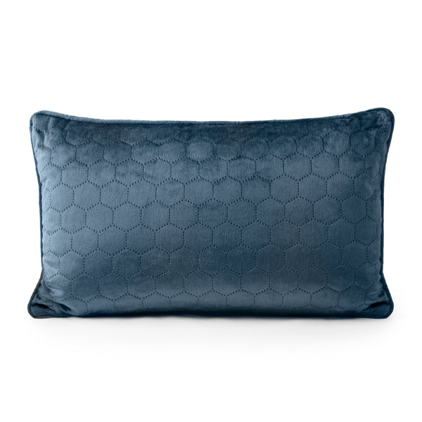 Coussin décoratif de plumes - Luxe piqué - Bleu - 13 x 20 po