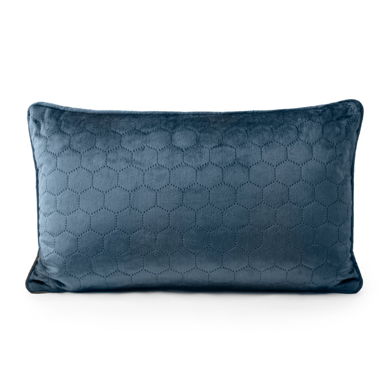 Decorative feather cushion  - Luxe quilted - Blue - 13 x 20''