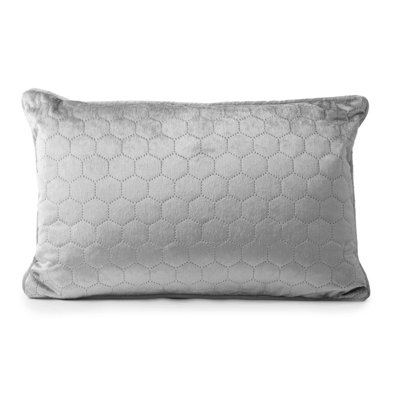 Decorative feather cushion  - Luxe quilted - Inox - 13 x 20''