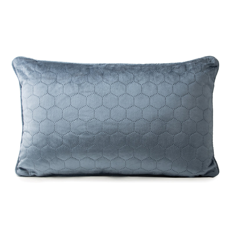 Decorative feather cushion  - Luxe quilted - Light blue - 13 x 20''