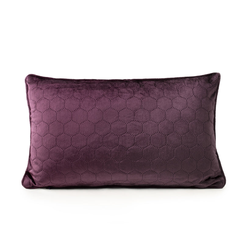 Decorative feather cushion  - Luxe quilted - Plum - 13 x 20''