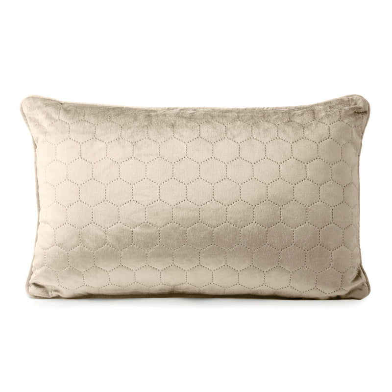 Decorative feather cushion  - Luxe quilted - Sand - 13 x 20''