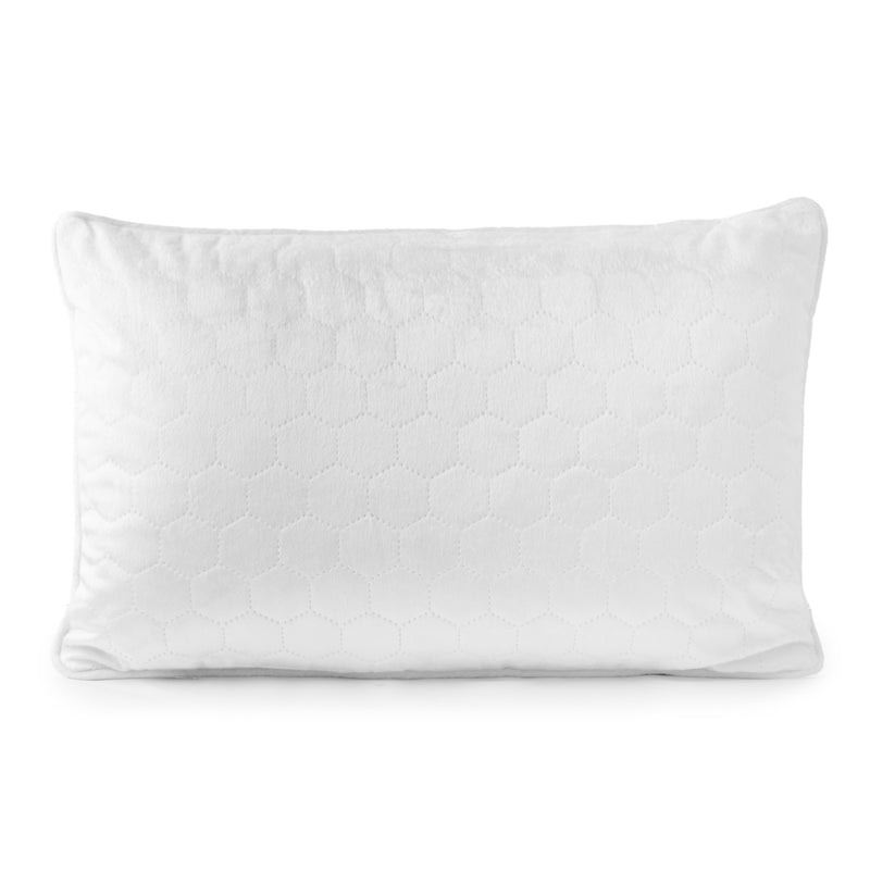 Decorative feather cushion  - Luxe quilted - White - 13 x 20''