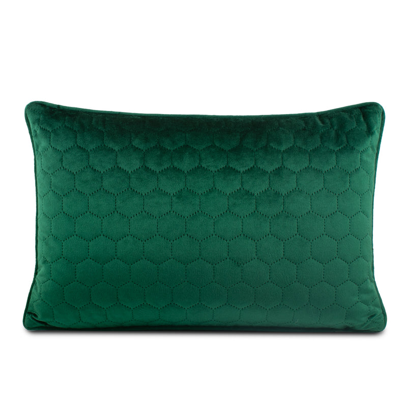 Decorative feather cushion  - Luxe quilted - Emerald - 13 x 20''