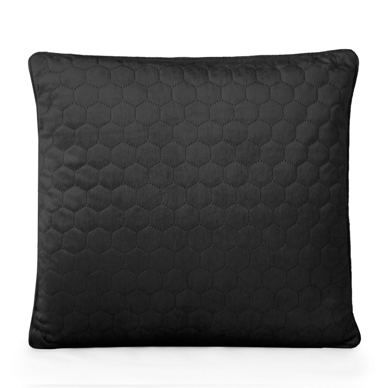 Decorative feather cushion - Luxe quilted - Black - 20 x 20''