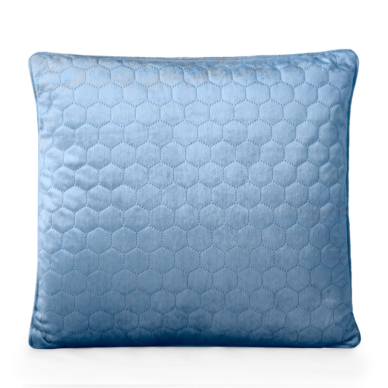 Decorative feather cushion - Luxe quilted - Light blue - 20 x 20''