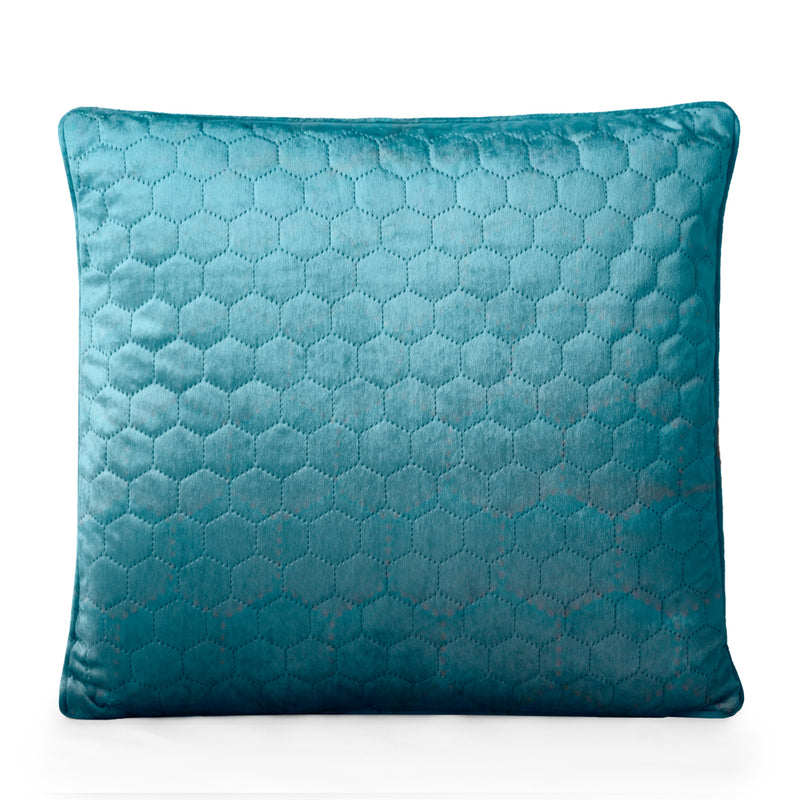 Decorative feather cushion - Luxe quilted - Teal - 20 x 20''