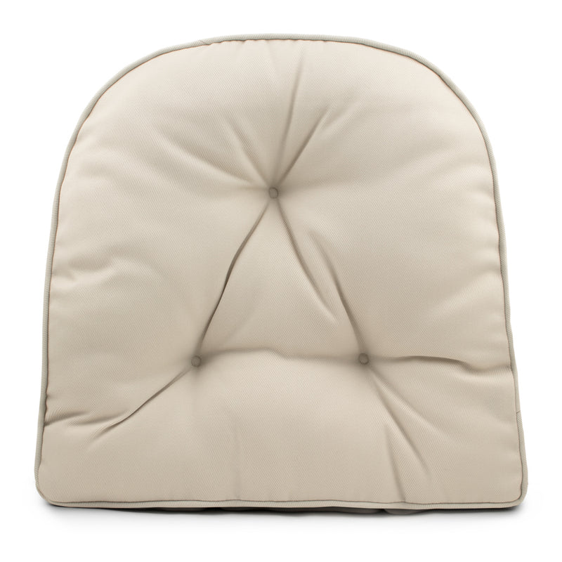Indoor/Outdoor chair pad cushion - Solid - Beige - 19.5 x 19.5 x 2.7''