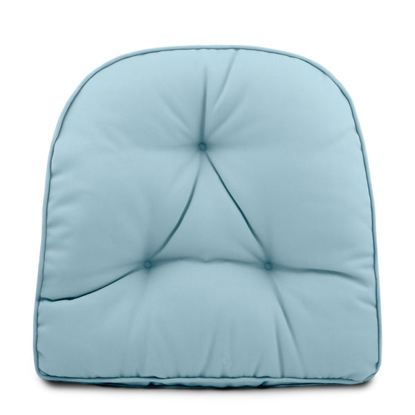 Coussin de chaise intérieur/extérieur - Uni - Bleu - 19.5 x 19.5 x 2.7 po