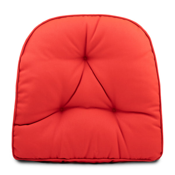 Coussin de chaise intérieur/extérieur - Uni - Rouge - 19.5 x 19.5 x 2.7 po