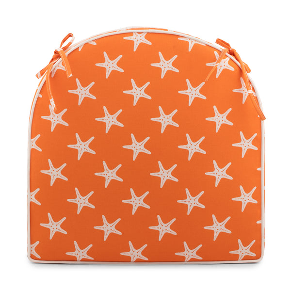 Indoor/Outdoor chair pad cushion - Starfish - Orange - 18 x 18 x 1.5''