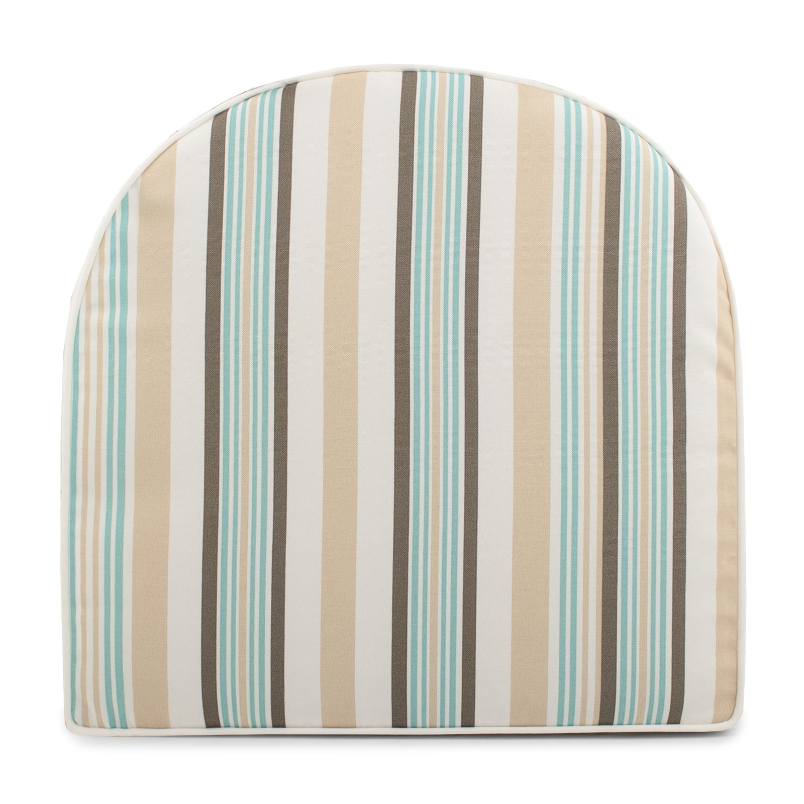 Indoor/Outdoor chair pad cushion Stripe Aqua 18 x 18 x