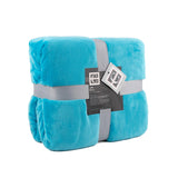 Jeté décoratif de Minky - Turquoise - 79 x 91 po