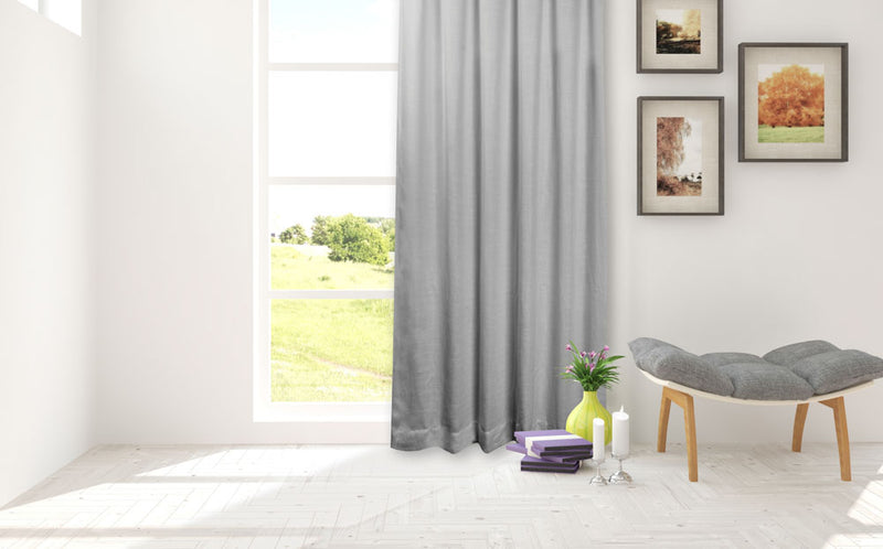 Hidden tab curtain panel -  City - Grey - 34 x 84''