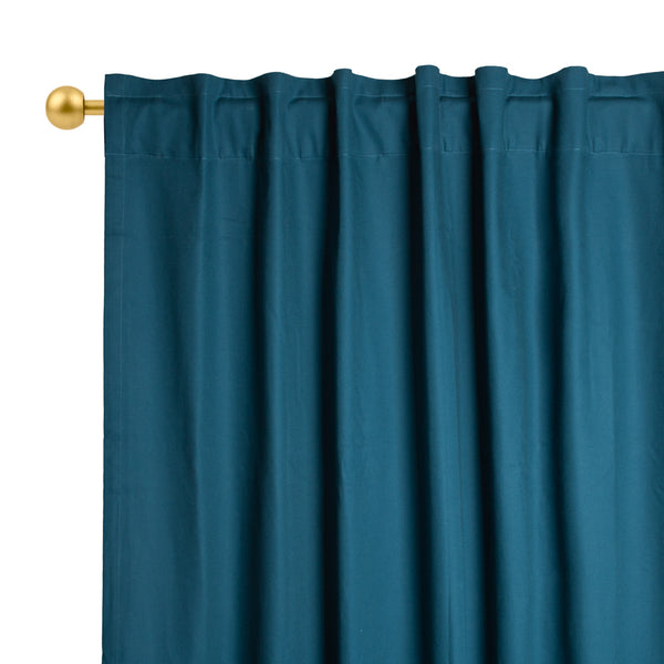 Hidden Tabs curtain panel - Lyons - Teal - 52 x 63''