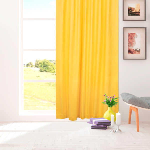 Hidden Tabs curtain panel - Lyons - Yellow - 52 x 63''