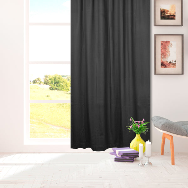 Hidden Tabs curtain panel - Lyons - Black - 52 x 85''