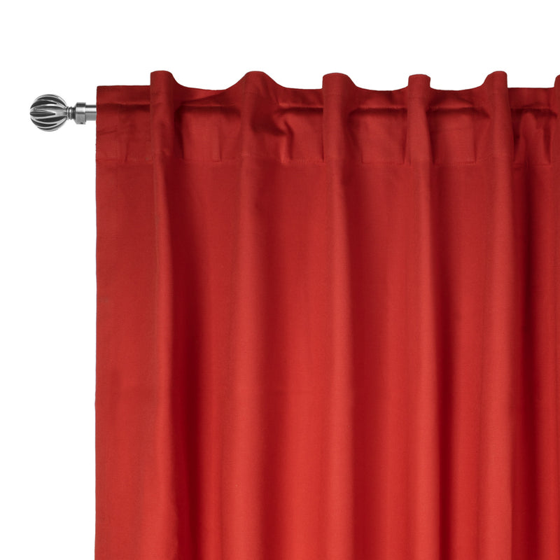 Hidden Tabs curtain panel - Lyons - Red - 52 x 85''