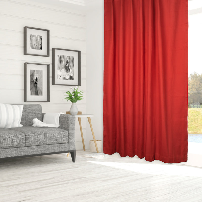 Hidden Tabs curtain panel - Lyons - Red - 52 x 85''