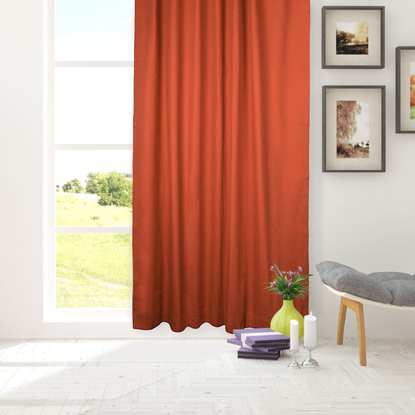 Hidden Tabs curtain panel - Lyons - Rust - 52 x 85''