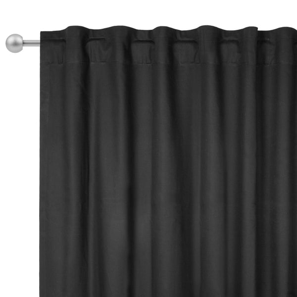 Hidden Tabs curtain panel - Lyons - Black - 52 x 96''
