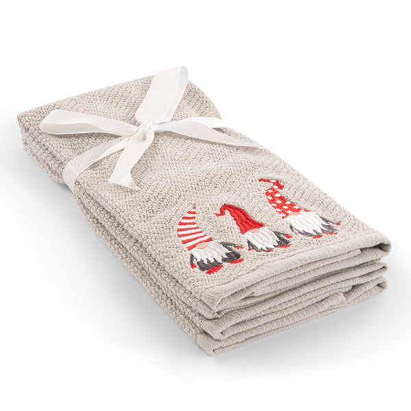 Set of 2 Hand Towels - Grey - 15 x 25''