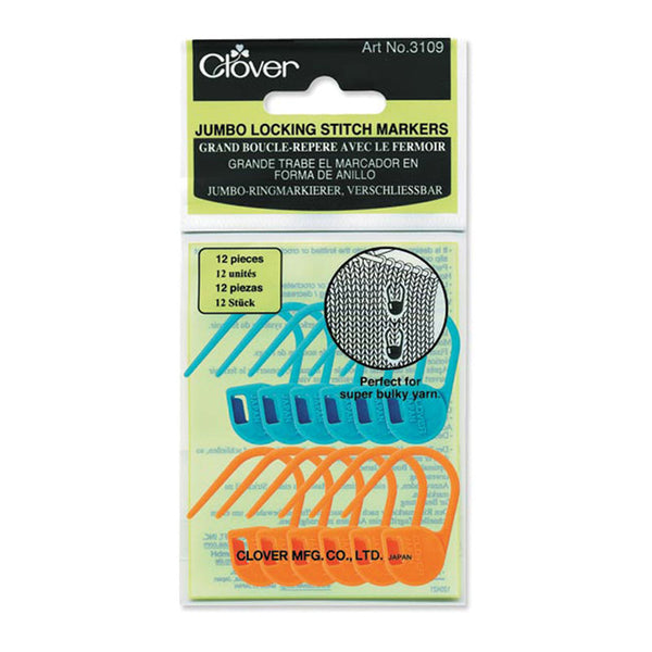 CLOVER - Jumbo Locking Stitch Ring Markers - 12 pcs.