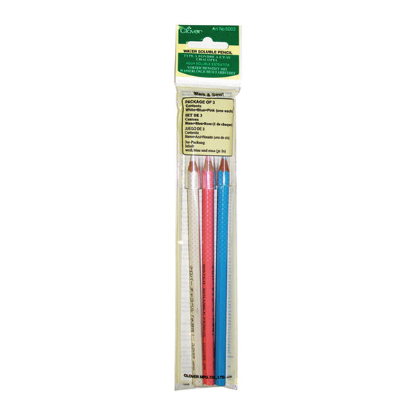 CLOVER - Water Soluble Pencils - Assorted - 3 pcs