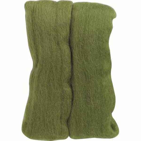 CLOVER 7922 Natural Wool Roving - Moss Green