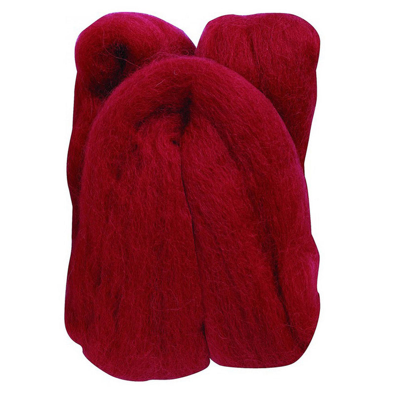 CLOVER 7927 Natural Wool Roving - Red