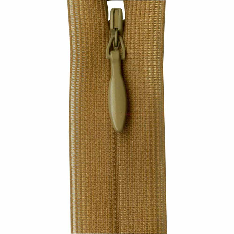 COSTUMAKERS Fermeture à glissière invisible à bout fermé 55cm (22 po) - brun doré - 1780