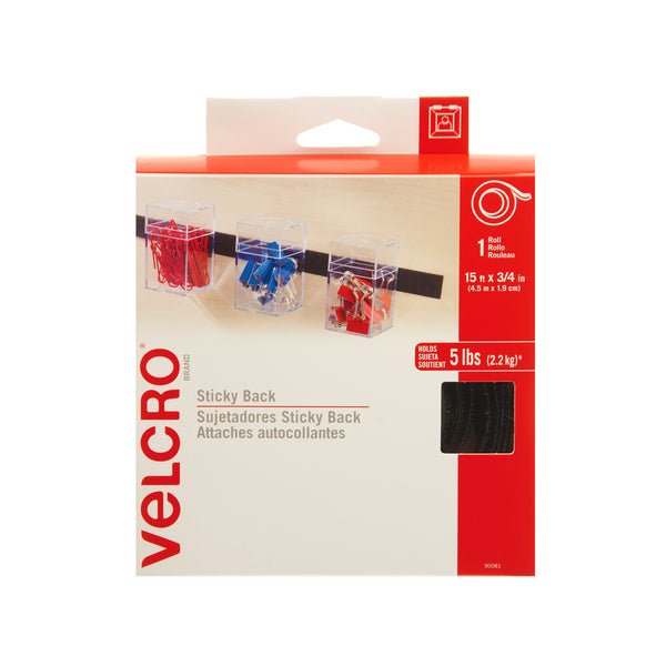 VELCRO® Brand STICKY BACK TAPE - BLACK 15'
