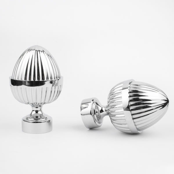 Metal finial for 28mm rod - Pine cone - Chrome