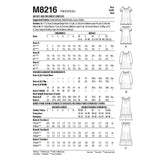 M8216 Misses' & Children's Dresses				 (size: 3-4-5-6-7-8 (Children), XS-S-M-L-XL (Misses))