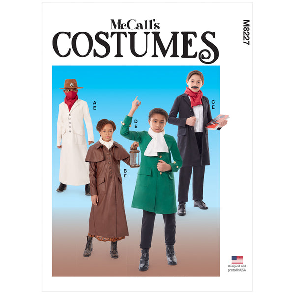 M8227 Girls' and Boys' Costume Coats with Masks
