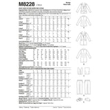 M8228 Misses' Jacket, Vest and Cropped Pants (size: 6-8-10-12-14)