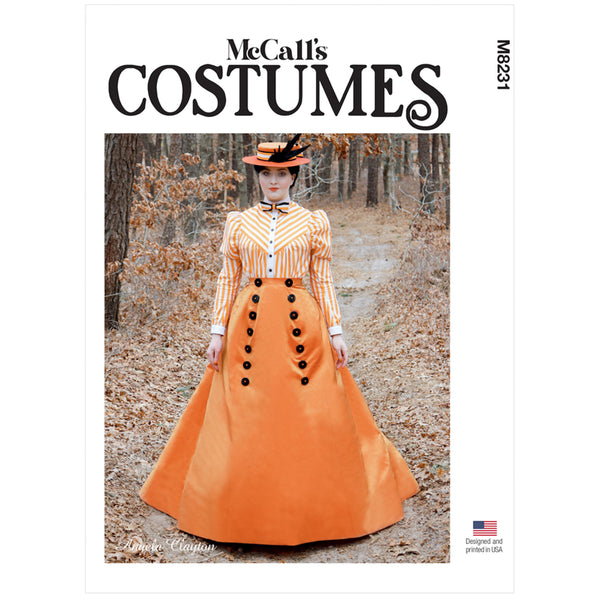 M8231 Costume 1890s Blouse and Skirt (size: 6-8-10-12-14)