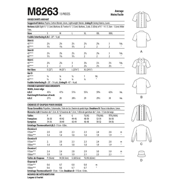 M8263 Unisex Shirts and Hat (S-M-L-XL-XXL-XXXL)