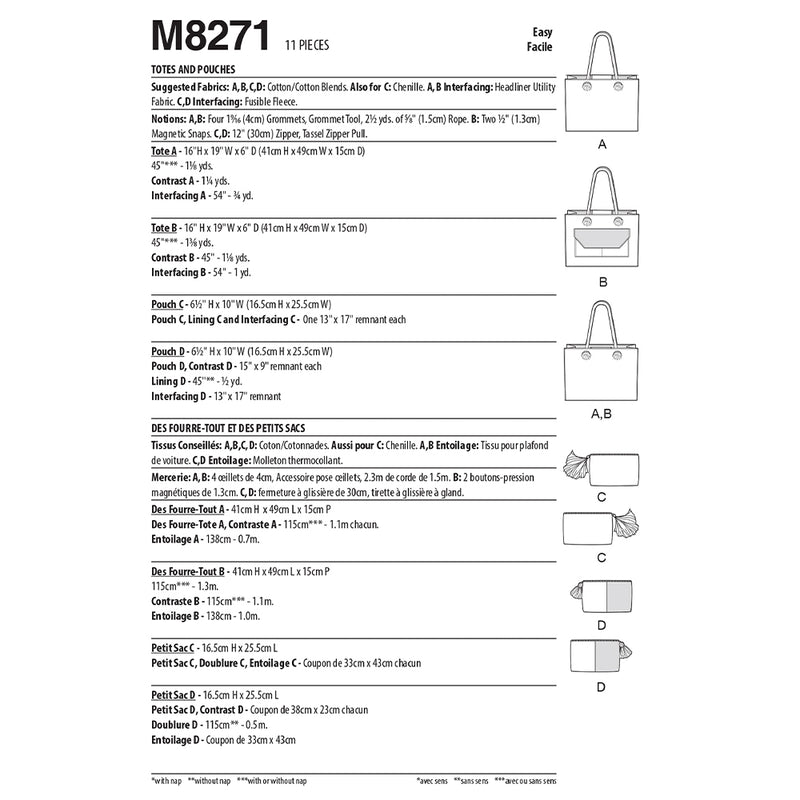 M8271 Totes and Pouches (One Size Only)