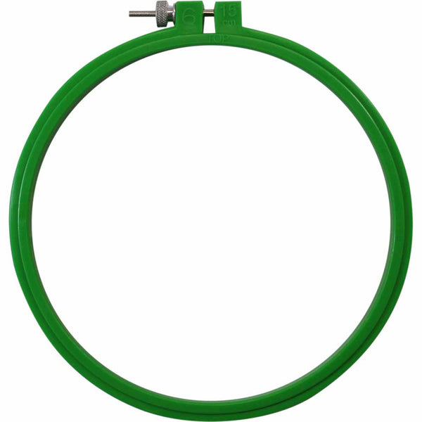 UNIQUE Plastic Embroidery Hoop - 6"/15cm - Green