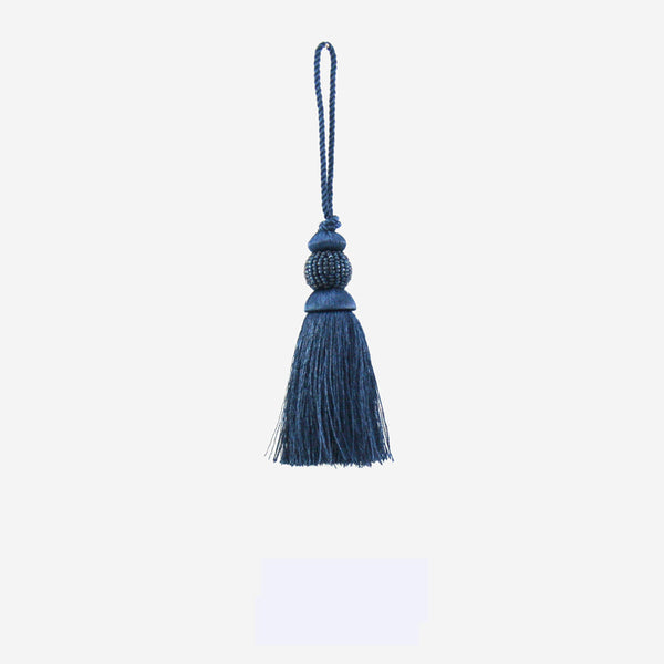 Beaded ball tassel 3 3/4 inch - Blue