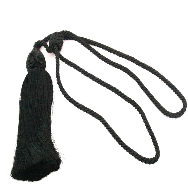 Beaded tie back 32 inch - Black